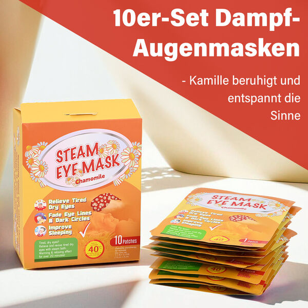 10er-Set selbstw&auml;rmende Kamille-Dampf-Augenmasken, 18x8 cm image number 3