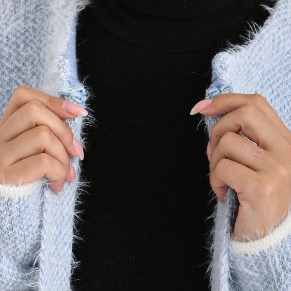 Trendiger Winter-Cardigan mit Taschen, One Size, Blau image number 6