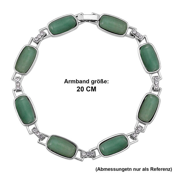 Gr&uuml;ner Aventurin, Wei&szlig;er Kristall Magnettherapie-Armband mit 4 Magneten, ca. 20 cm image number 5