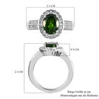 Natürlicher Chromdiopsid und Zirkon Ring 925 Silber platiniert  ca. 2,25 ct image number 6