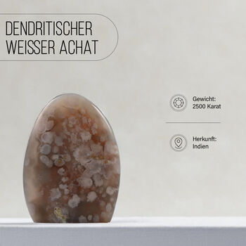 Gem Crystal Kollektion - Dendritischer wei&szlig;er Achat - M, ca. 2500 cts.