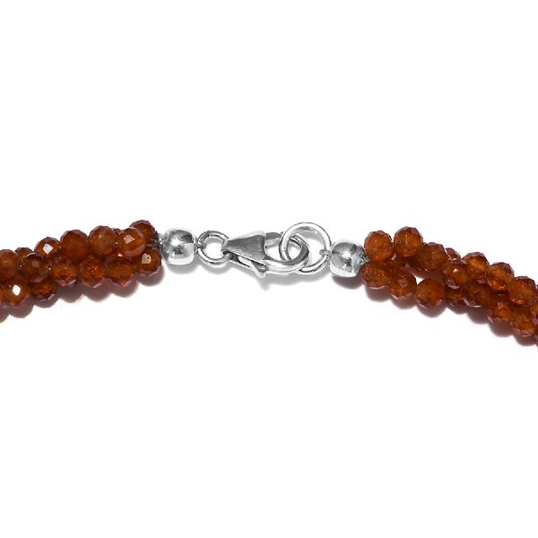 Hessonit Granat Halskette ca. 50 cm 925 Silber ca. 135,45 ct image number 2