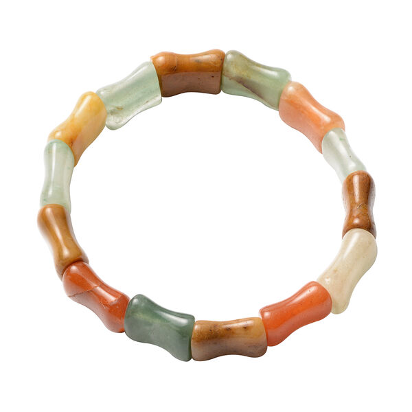 Mehrfarbiges, flexibles Aventurin-Armband, ca. 18 cm, ca. 145,50 ct