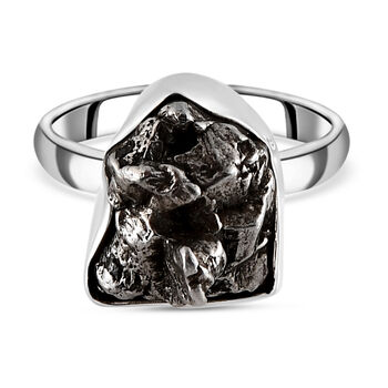 Handgearbeiteter Meteorit-Ring, 925 Silber  ca. 21,30 ct