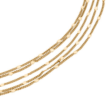 Nickelfreies Messing Halskette ca. 50 cm + 3.5 cm Extender, Gelb Vergoldet, ca. 12,50g