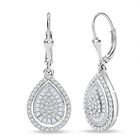 Lustro Stella Weißer Zirkonia Ohrringe 925 Silber rhodiniert