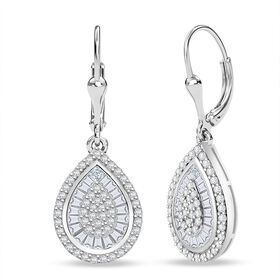 Lustro Stella Weißer Zirkonia Ohrringe 925 Silber rhodiniert