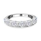 Moissanit Ring, 925 Silber platiniert (Größe 17.00) ca. 1.09 ct