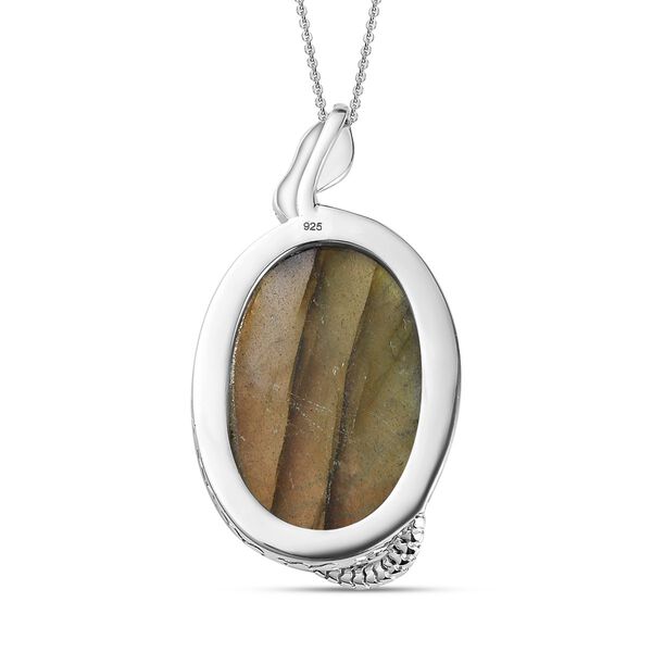 Labradorit-Anh&auml;nger mit Kette - 33,88 ct. image number 5