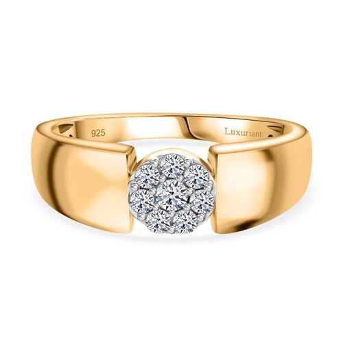 LUXURIANT DIAMOND- SI-GH Labor Diamant Ring, 925 Silber Gelbgold Vermeil - 0,25 ct. image number 0