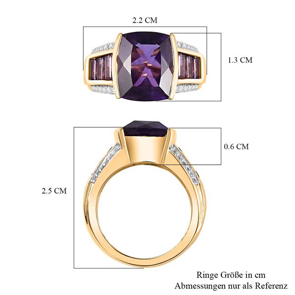 Afrikanischer Amethyst und Zirkon-Ring - 6,81 ct. image number 7