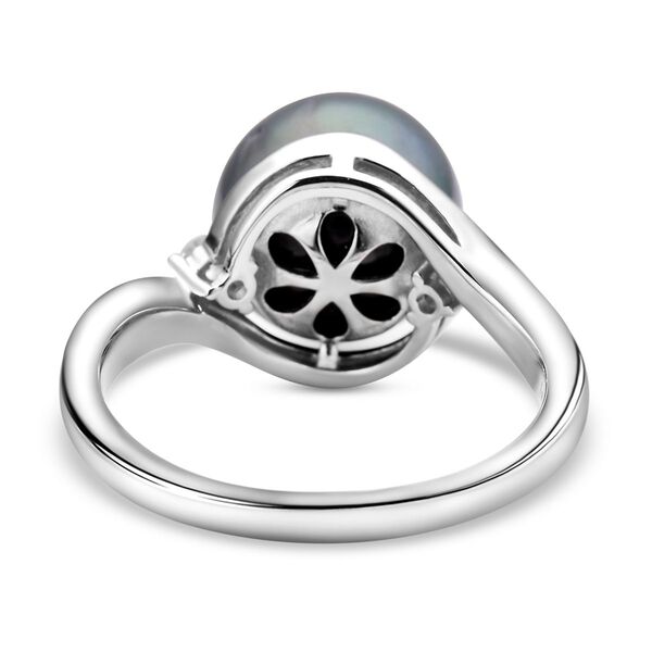 Tahiti-Zuchtperlen und weißer Zirkon-Ring image number 6