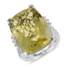 Ouro Verde-Quarz und Zirkon Ring 925 Silber platiniert  ca. 20,54 ct image number 3