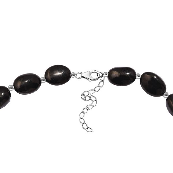 Elite Shungit Halskette ca. 45 cm 925 Silber rhodiniert ca. 175,00 ct. image number 5