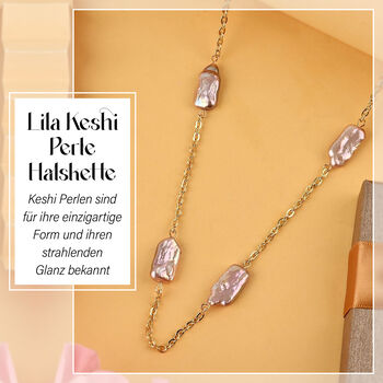 Lila Keshi Perle-Halskette