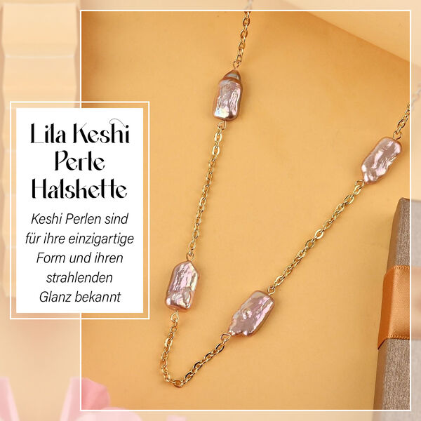 Lila Keshi Perle-Halskette image number 2