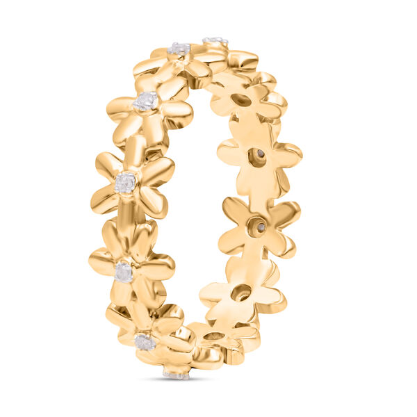 Wei&szlig;er Diamant P3 Ring, 925 Silber vergoldet (Gr&ouml;&szlig;e 17.00) ca. 0.06 ct image number 4