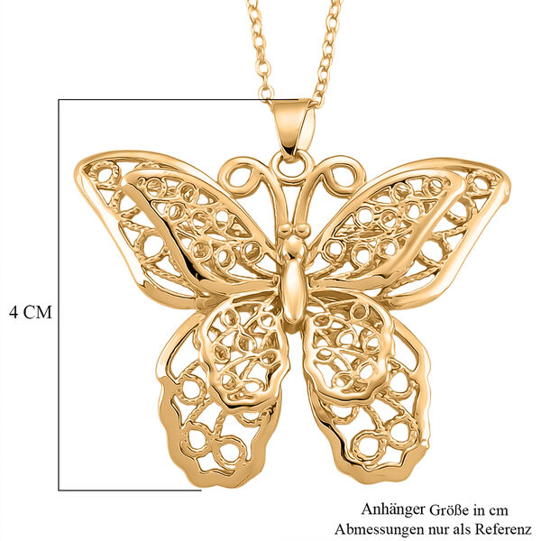 GOLD LOOKS - Schmetterling Halskette, Nickelfreies Messing, ca. 50 cm ca. 9,20g image number 6