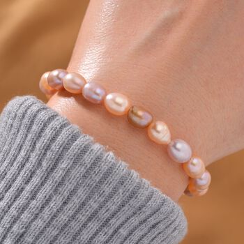 Mehrfarbige S&uuml;&szlig;wasser Perle Armband Flexibel cm Standard