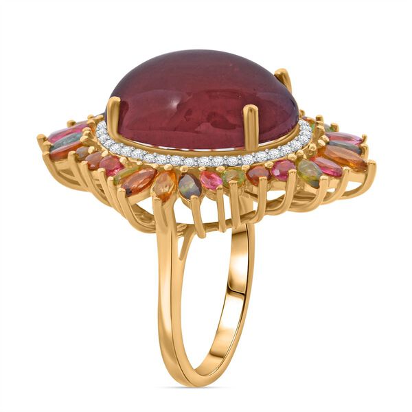 Afrikanischer Rubin, Zirkon und Multi-Turmalin Ring - 23,41 ct. image number 4