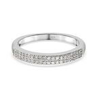 Diamant Half Eternity Ring 925 Silber Platin-Überzug image number 0
