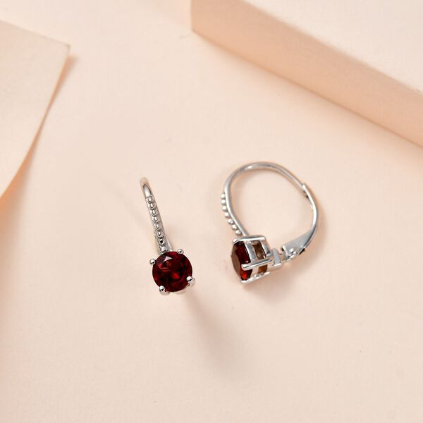 Mosambik Granat Ohrringe, 925 Silber platiniert, ca. 1.07 ct image number 2