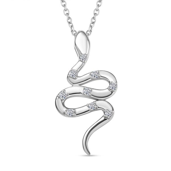 LUXURIANT DIAMOND - Lab Grown Diamant SI-GH Anh&auml;nger mit Kette, 925 Silber rhodiniert ca. 0.15 ct