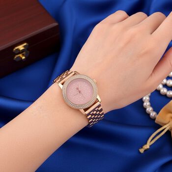 WILLIAM HUNT - Schweizer Uhrwerk, Saphirglas, Moissanit, Uhren 316L Edelstahl IP Rosa Plattierung