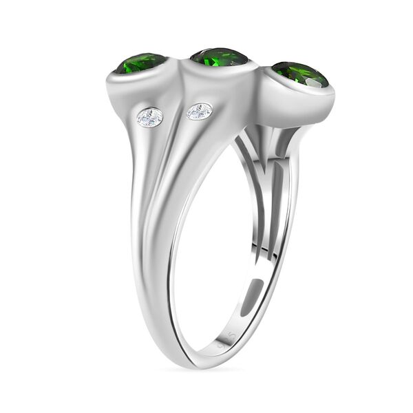 AA nat&uuml;rlicher Chromdiopsid und Zirkon-Ring - 1,28 ct. image number 5