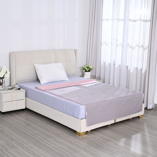 Serenity Night Wende-Kühlsteppdecke, Zwei-Ton, 135×200cm, Dunkelgrau und Rosa image number 0