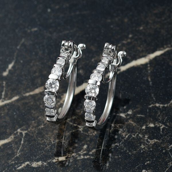 Moissanit Ohrringe, 925 Silber rhodiniert - 1,31 ct. image number 2