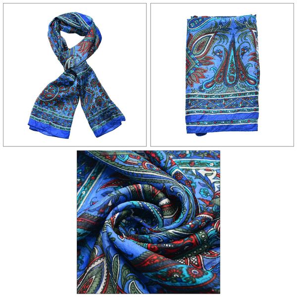 Luxuri&ouml;ser Schal aus Seide, himmelblau image number 6