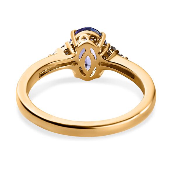AA Tansanit und Diamant Ring in 585 Gelbgold - 1,48 ct. image number 8