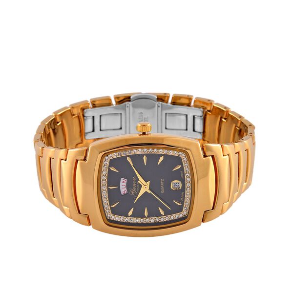 GENOA  - Eleganz-Uhr mit Mond- und Wochenanzeige, Japanisches Uhrwerk und Wei&szlig;em Kristallzifferblatt, Reiner Edelstahl, 20 cm image number 5