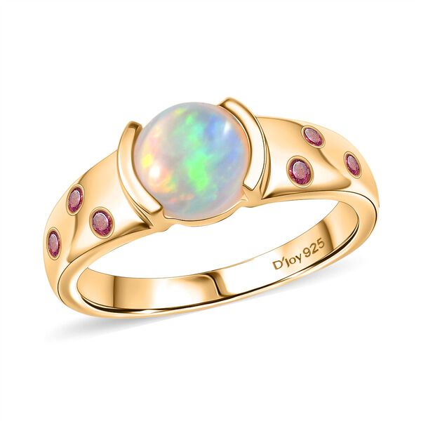 D'Joy AA Nat&uuml;rlicher, &auml;thiopischer Welo Opal und Rubellit Ring - 1 ct. image number 4