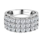 Feinster Zirkonia Ring, Edelstahl, (Größe 20.00), ca. 3.48 ct