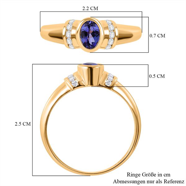 AAA Tansanit und Zirkon Ring - 0,71 ct. image number 4