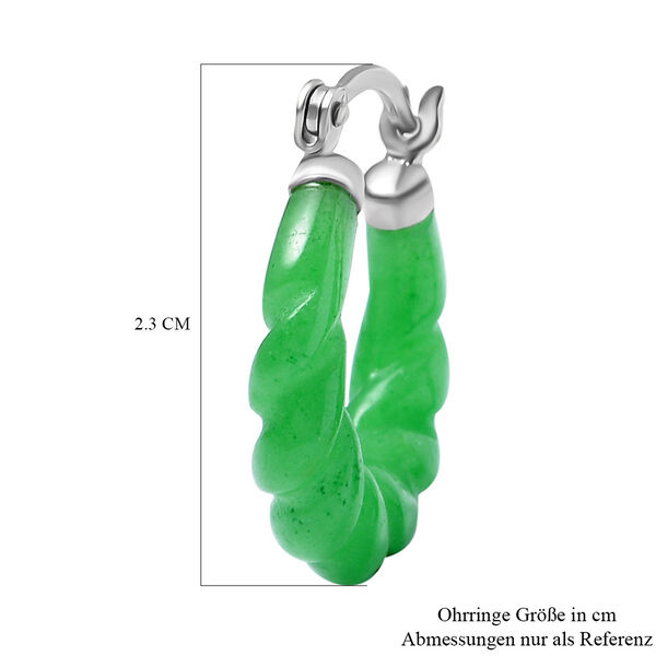 2er Set - Gr&uuml;ne Jade Armband und Ohrringe Schmuckset, 925 Silber rhodiniert ca. 129.00 ct image number 6
