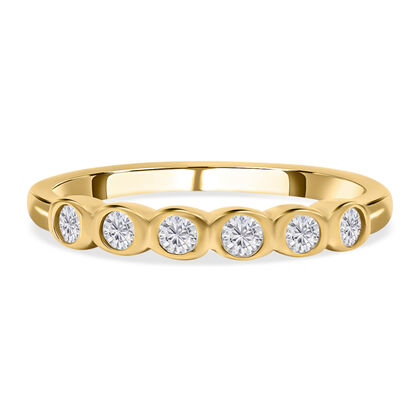 Diamant-Ring, 925 Silber Gelbgold Vermeil (Größe 16.00) ca. 0,25 ct