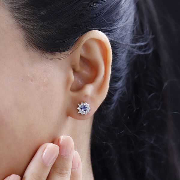 Tansanit und Zirkon Ohrringe - 1,13 ct. image number 3