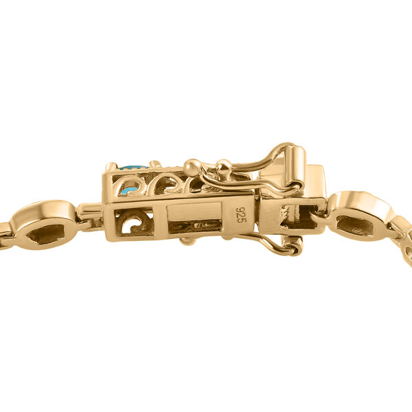 Grandidierit und weißes Zirkon-Armband, ca. 19 cm, 925 Silber vergoldet ca. 3.12 ct image number 4