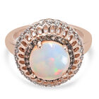 Natürlicher Äthiopischer Opal und Brauner Zirkon Ring 925 Silber rosévergoldet  ca. 2,17 ct image number 0