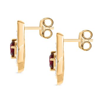 D'Joy AA Rhodolith Granat und Zirkon Ohrringe - 1,56 ct.