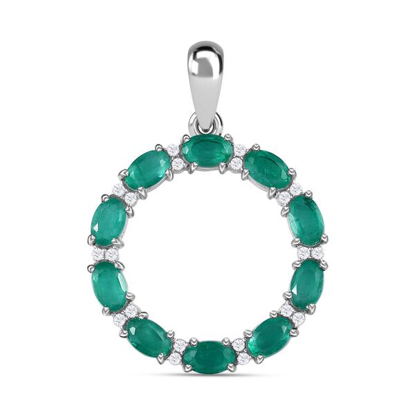 Smaragd Triplett Quarz und Zirkon Anh&auml;nger - 6,30 ct.