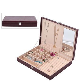 Schmuckkasten mit Kroko-Pr&auml;gung, Weinrot