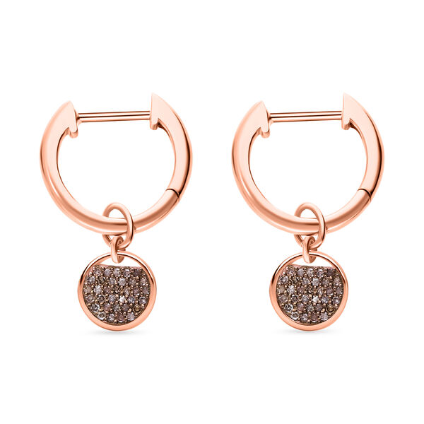 2er Set- Nat&uuml;rlicher Champagner Diamant-Anh&auml;nger mit 50cm Kette und Ohrringe - 0,48 ct. image number 4