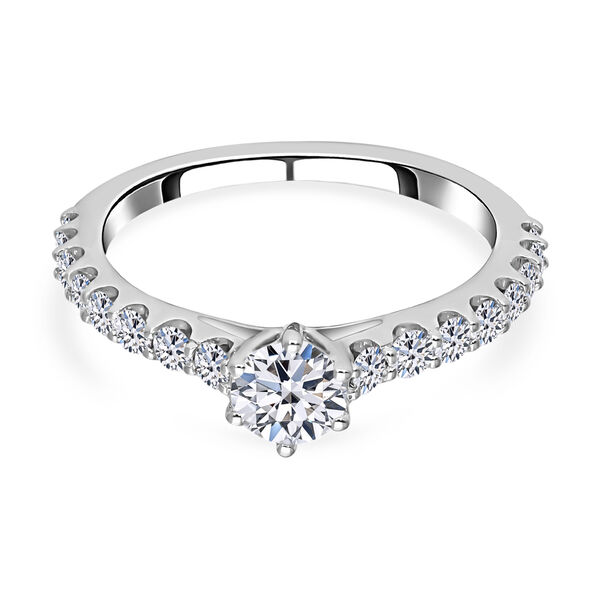 LUXORO IGI zertifizierter SI-GH Labor Diamant Ring in 585 Wei&szlig;gold - 1 ct.