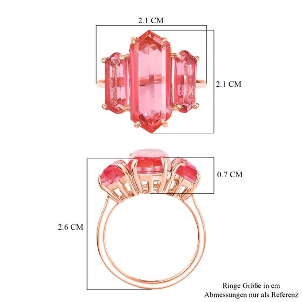D&rsquo;joy Tulpe-Triplet Quarz Ring 925 Silber 750 ros&eacute;vergoldet (Gr&ouml;&szlig;e 19.00) ca. 11,34 ct image number 7