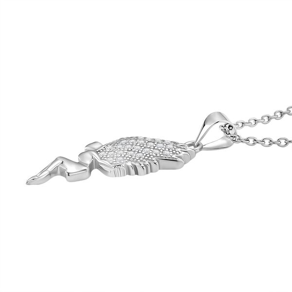 Moissanit Anhänger 925 Silber rhodiniert mit Edelstahl platiniert Kette ca. 50 cm, ca. 0.24 ct image number 4