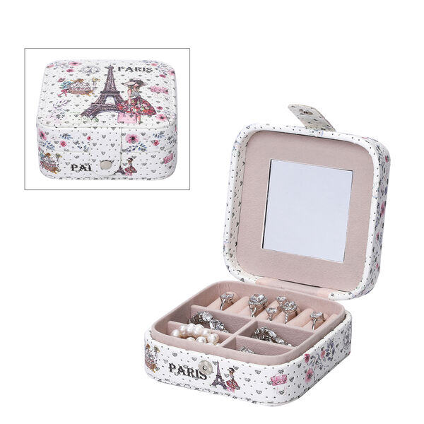 Digitaldruck Eiffelturm-Muster Schmuckkasten, Gr&ouml;&szlig;e 11,5x11,5x6 cm
